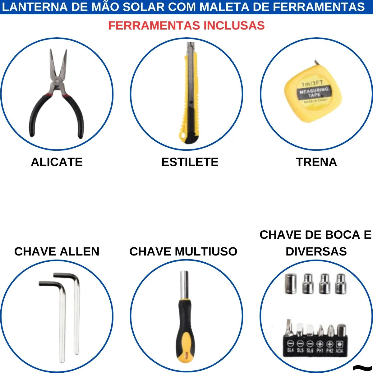Linterna Lampara Solar + Kit De Herramientas